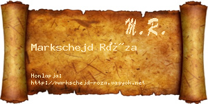 Markschejd Róza névjegykártya
